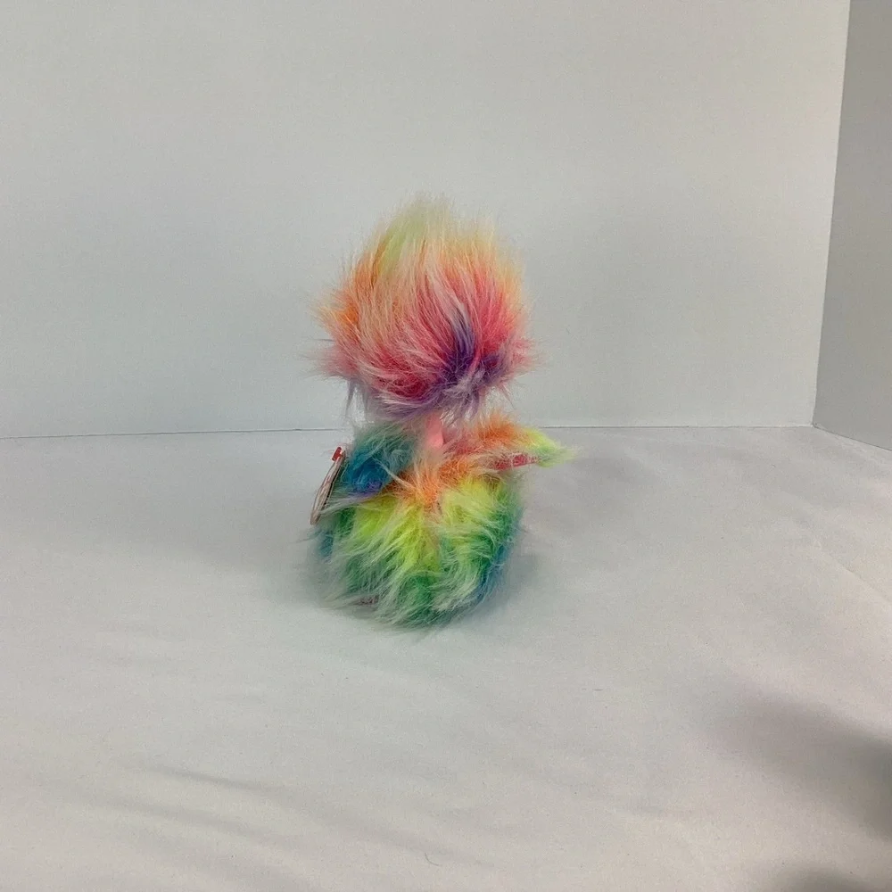 TY Beanie Boos Asha the Rainbow Ostrich Bird Stuffed Animal Plush Toy 2019 w/Tag - Picture 5 of 13
